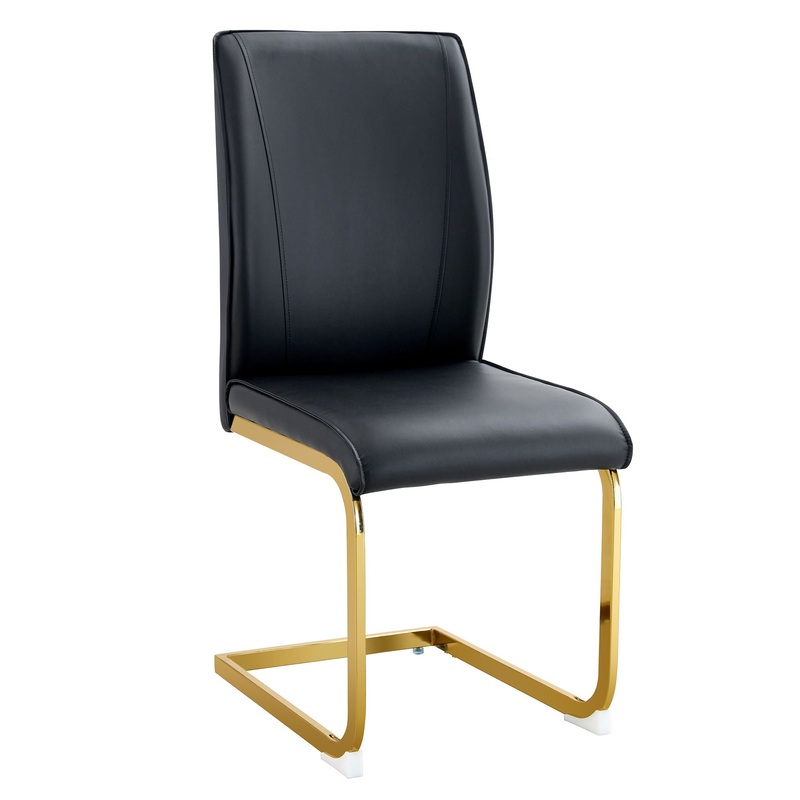Luxurious And Minimalist Chair Covers, 2 High Elasticity Dining Chairs Arched Legs – Black / Gold