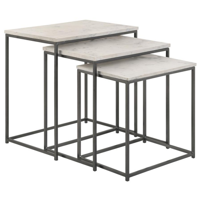 Medora – Marble Top Nesting Table Set