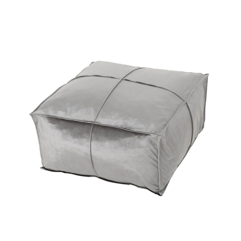 Nati – Square Pouf Ottoman And Floor Cushion – Smoke