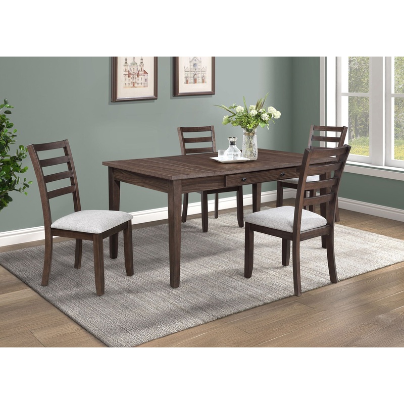 Wagner – Dining Room Set|Dark Brown|5 Pc. Table, 4 Chairs|6 Pc. Table, 4 Chairs, Bench