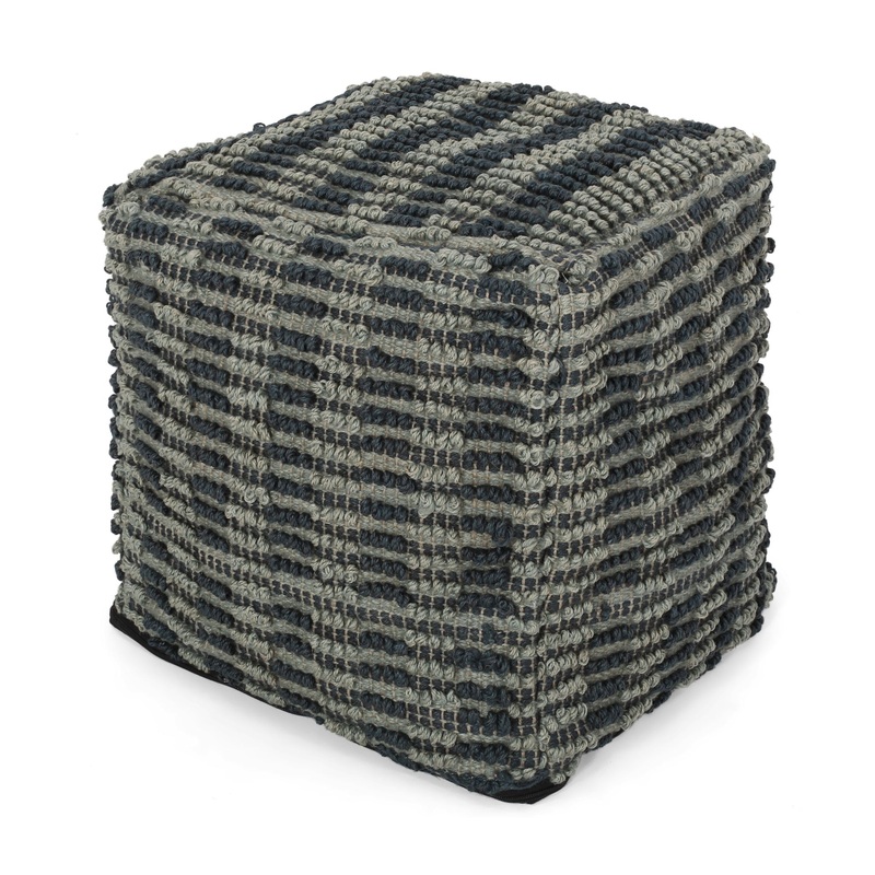 Walle – Fabric Square Pouf Ottoman And Floor Cushion Teal – Blue