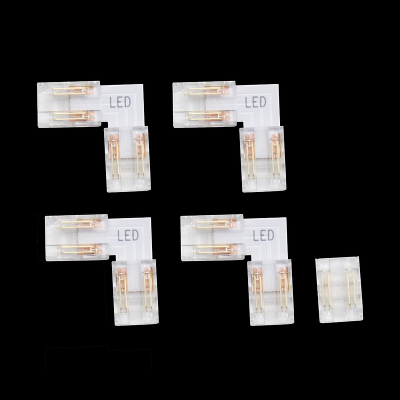 5 CONNETTORI PER STRISCE LED 4 ANGLOLI E 1 FLESSIBILE