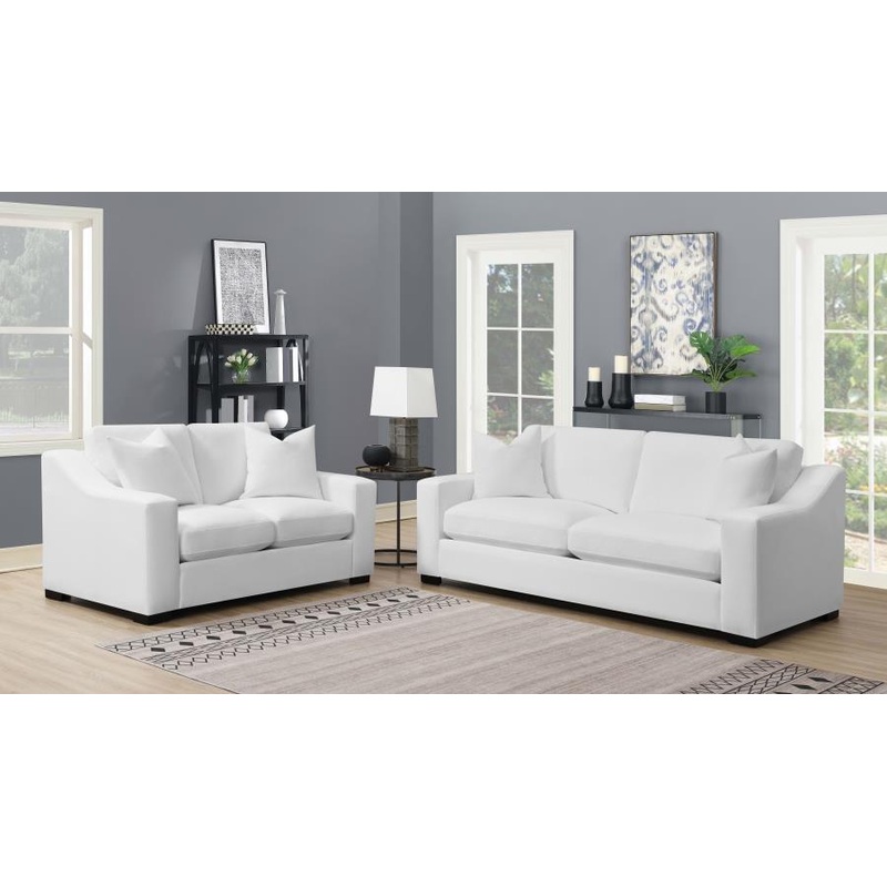Ashlyn – Upholstered Sloped Arm Sofa Set