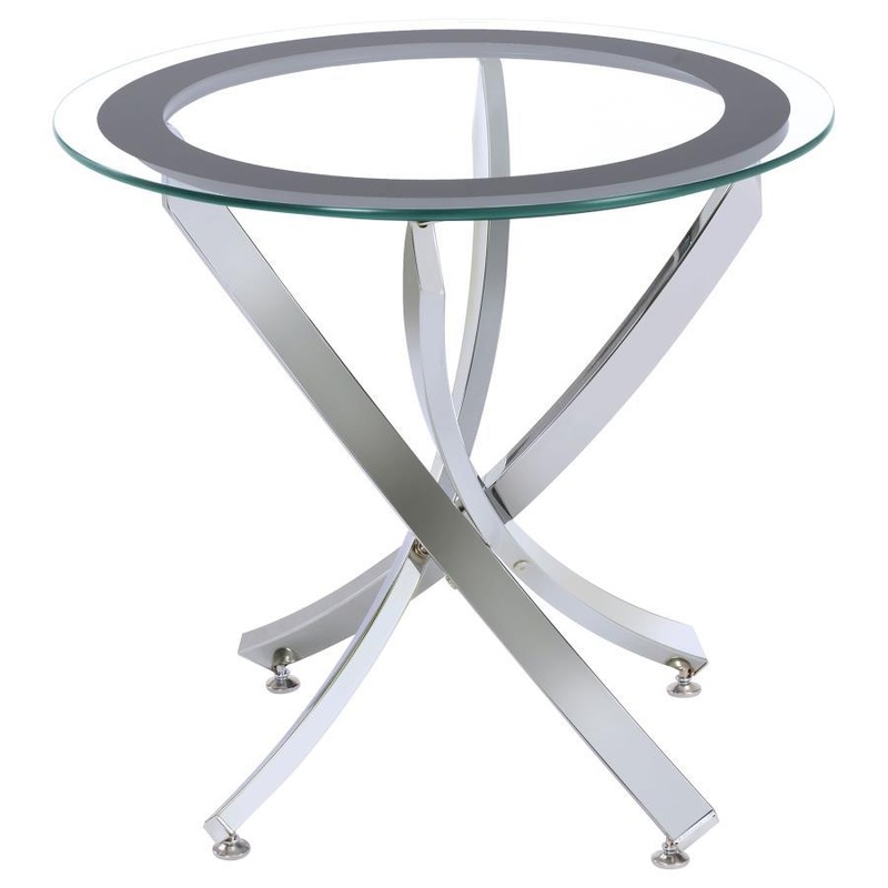 Brooke – Round Glass Top Side End Table Metal Base