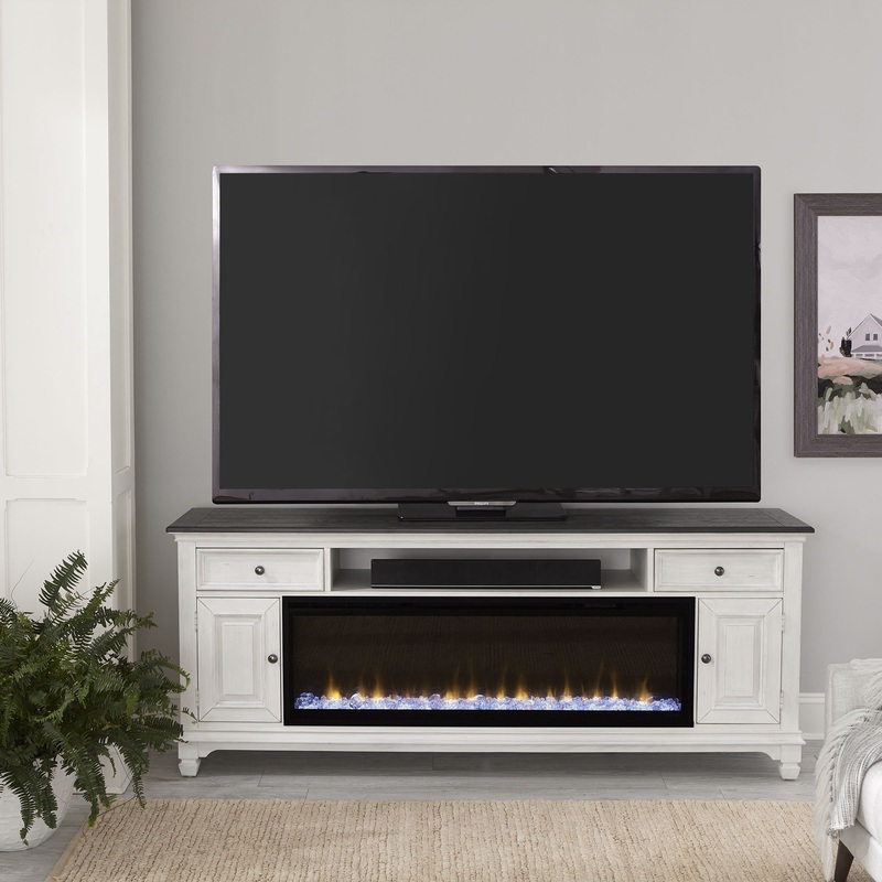 Fireplace TV Consoles – 82 Fireplace TV Console – White