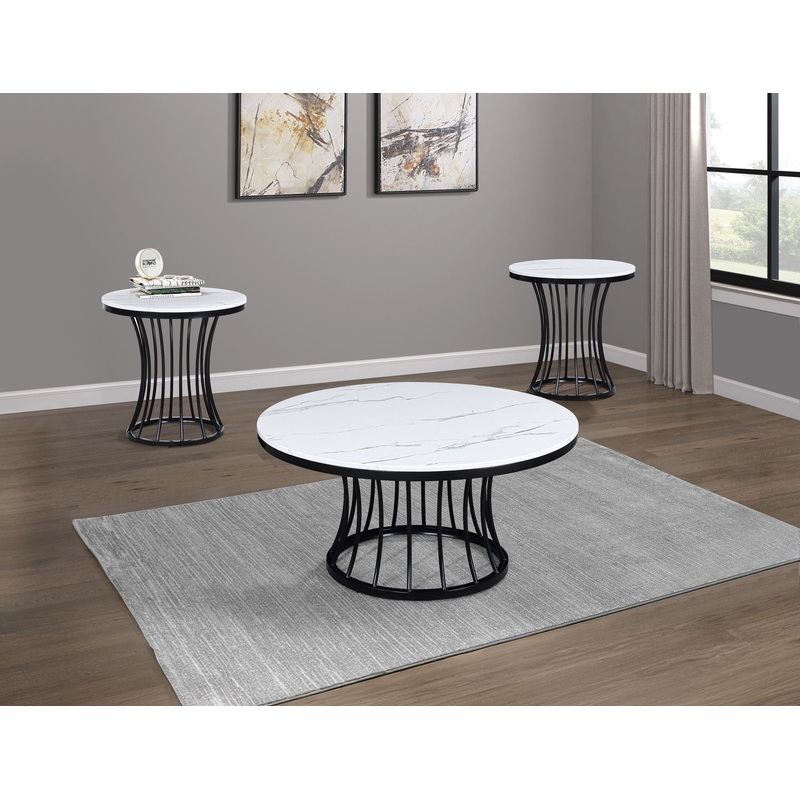 Hadley – 3-Piece Cocktail Table Set – White / Black