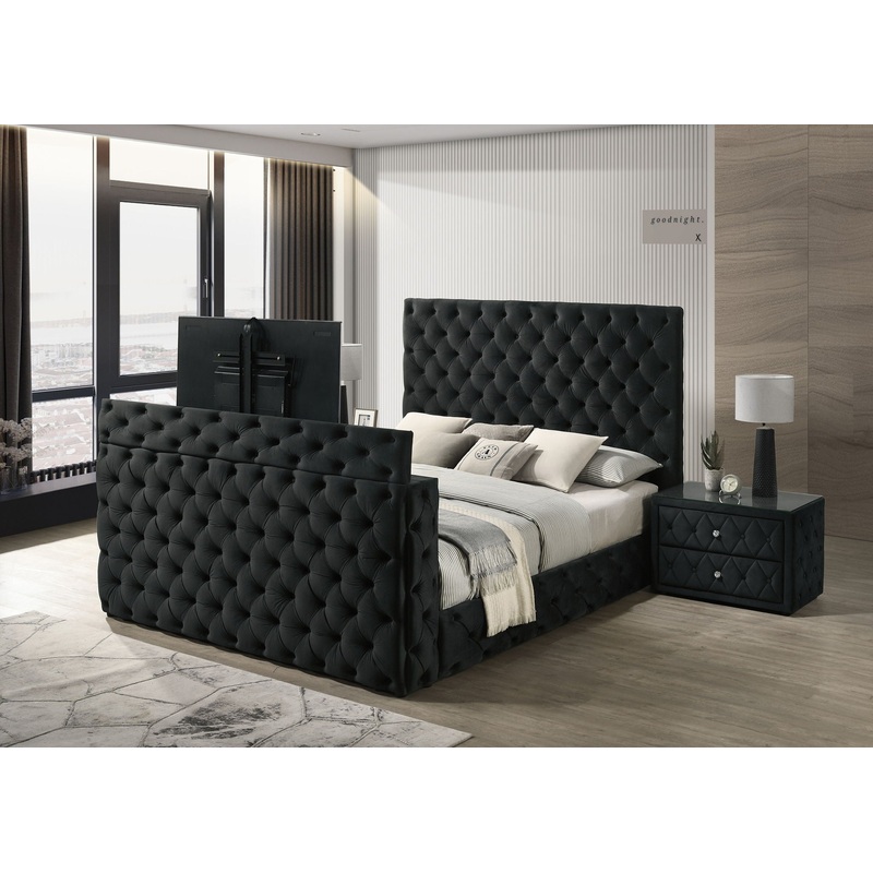 Josephine – King Bed With TV Lift – Black