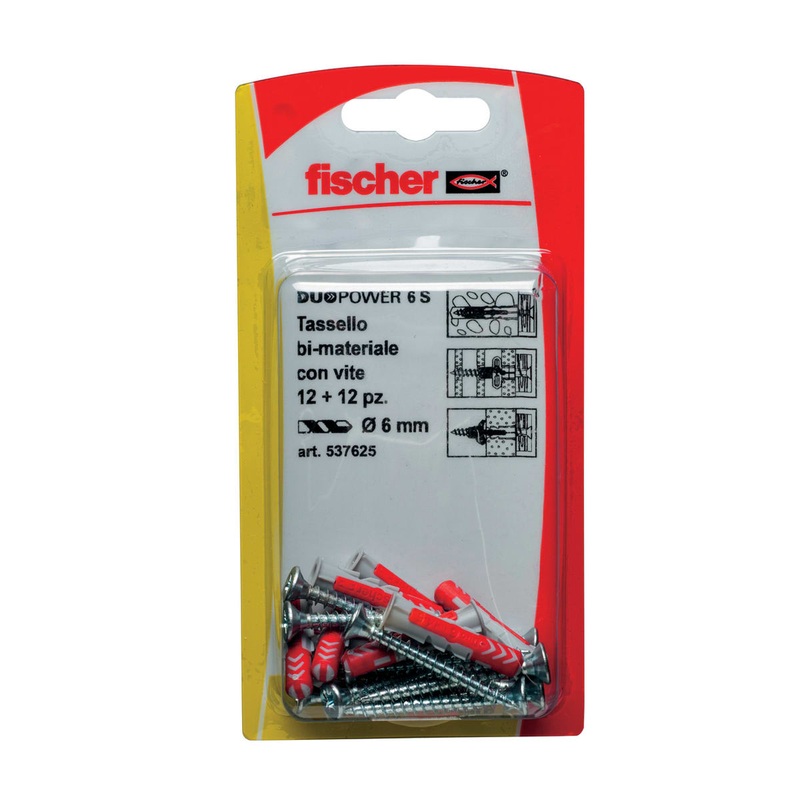 TASSELLO DUOPOWER 6 CON VITE, 12 PEZZI