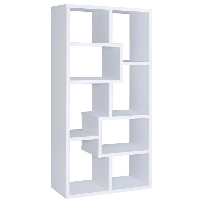 Theo – 6-Shelf Bookshelf|White|Dark Brown|Dark Gray|Gray