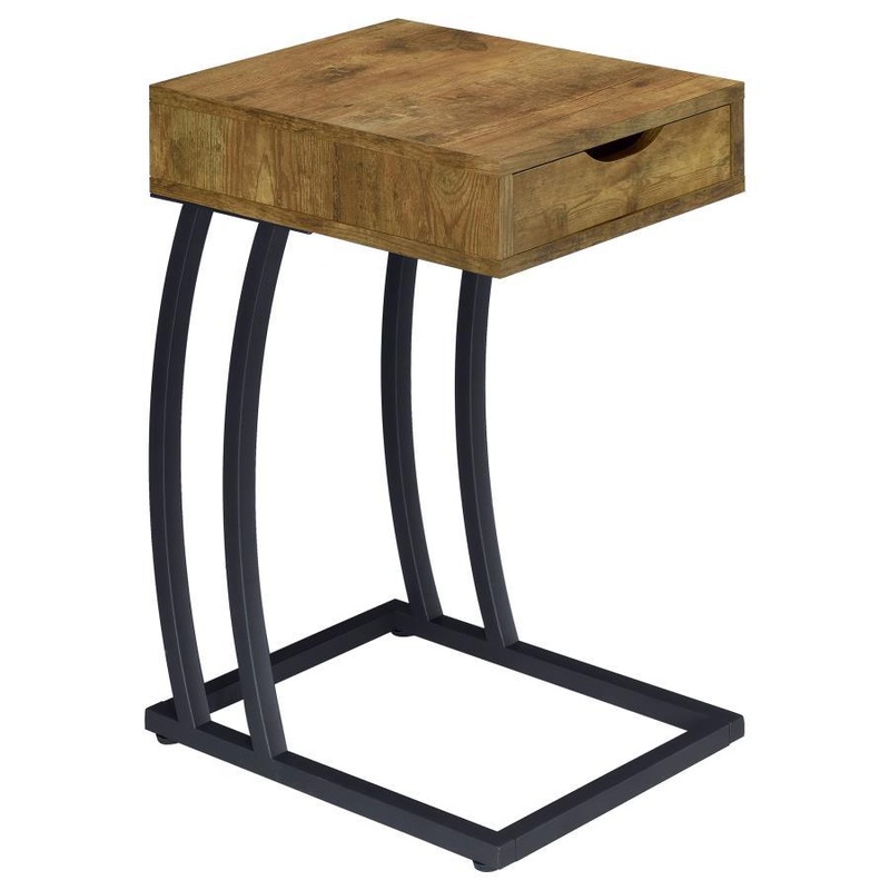 Troy – 1-Drawer C-Shaped Side Table Power Outlet