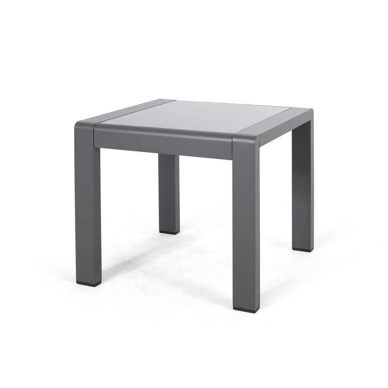 Cape Coral – Contemporary Side Table With Frosted Glass Top
