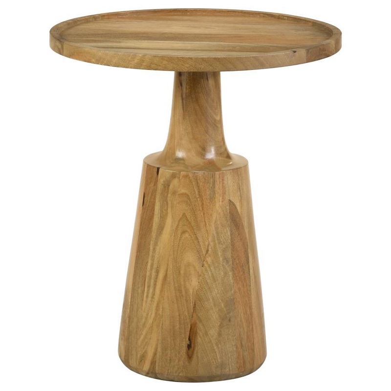 Ixia – Round Solid Mango Wood Accent Side Table