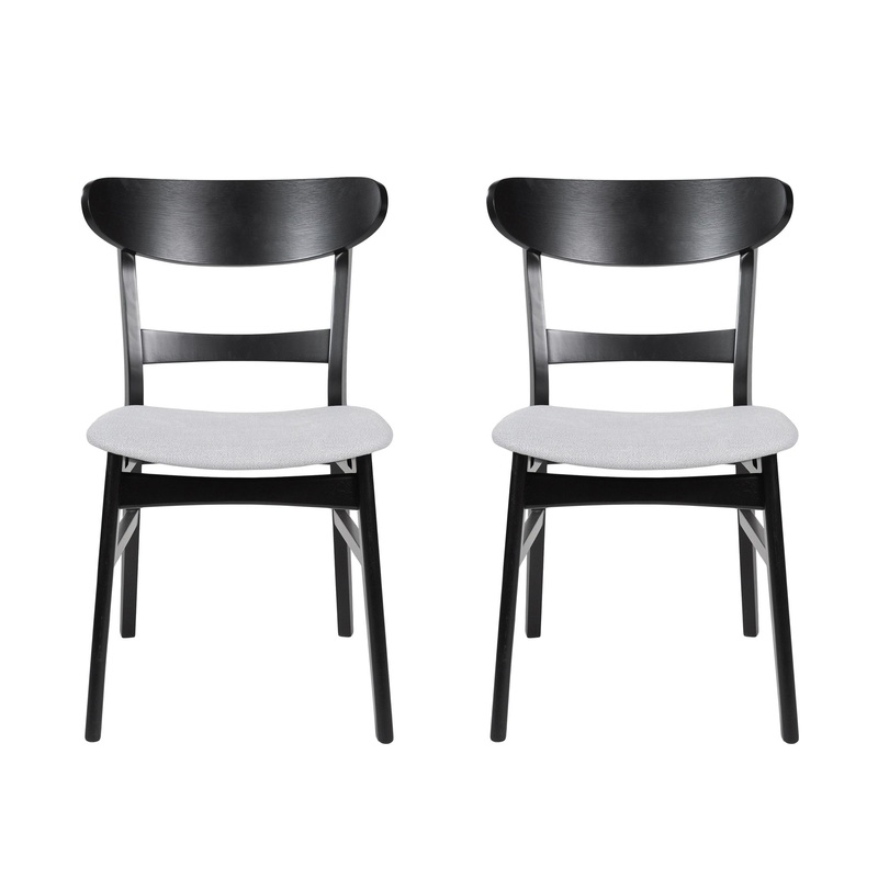 Mid Century Dining Chairs With Cushioned Seats And Wood Frame (Set of 2)