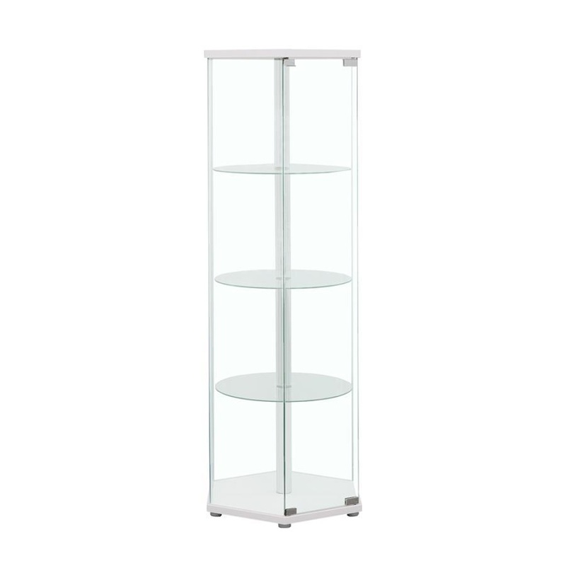 Zahavah – 4-Shelf Hexagonal Clear Glass Curio Cabinet