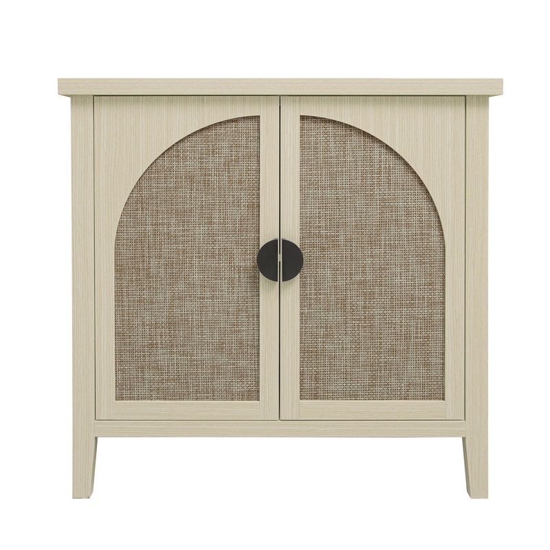 Rattan 2 Door Cabinet, Suitable For Bedroom – Natural