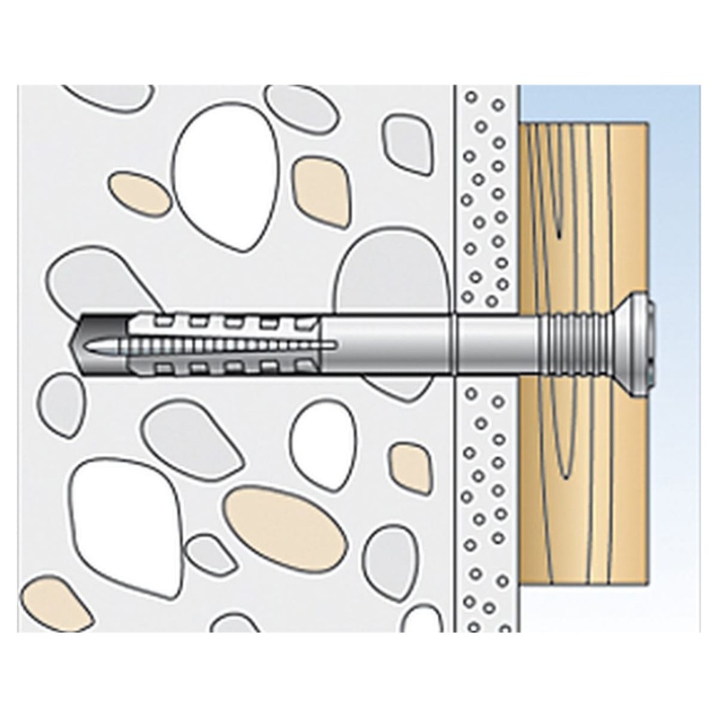 TASSELLI A BATTERE PROLUNGATI FISCHER DIAM 4 X 35 MM CON VITE, 25 PEZZI