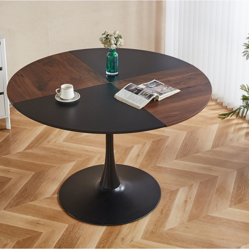 Tulip Round Dining Table, Office Table, Coffee Table – Brown