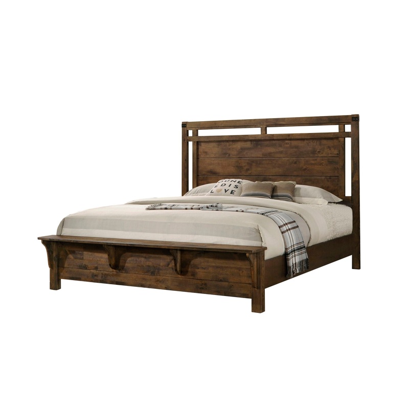 Curtis – Panel Bed|Dark Brown|King|Queen