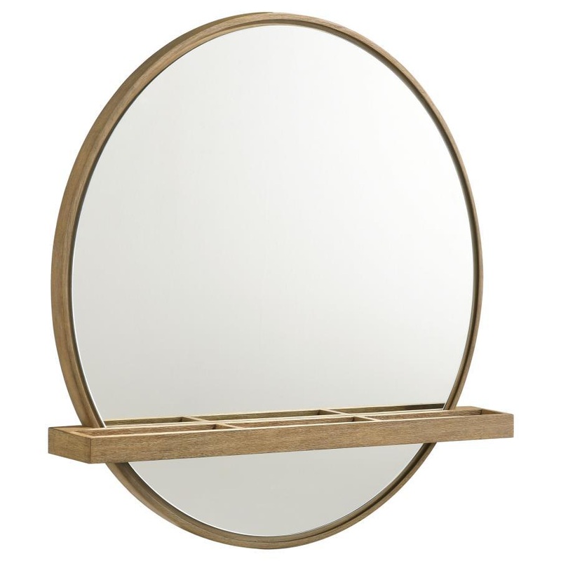 Arini – Round Vanity Wall Mirror With Shelf