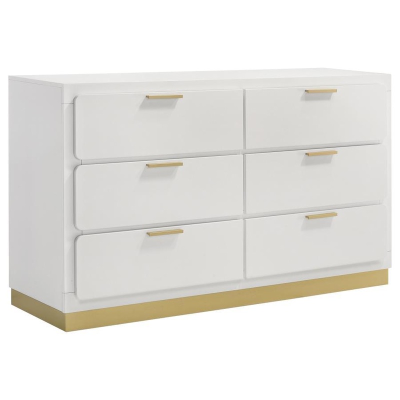 Caraway – 6-Drawer Dresser|White|Black