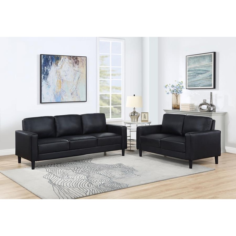 Ruth – Upholstered Track Arm Sofa Set
