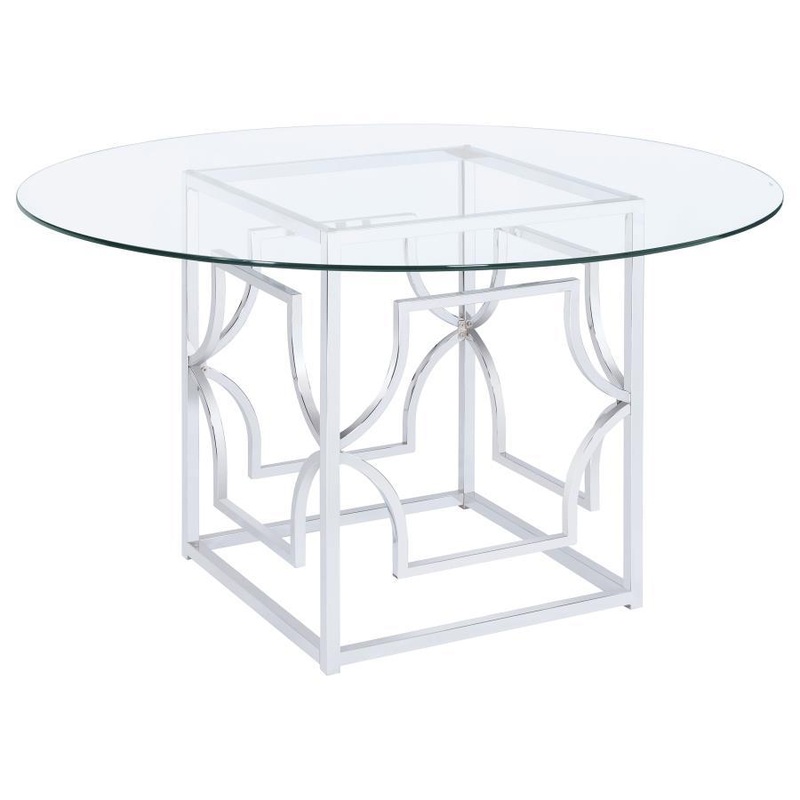 Starlight – Round Glass Top Metal Dining Table