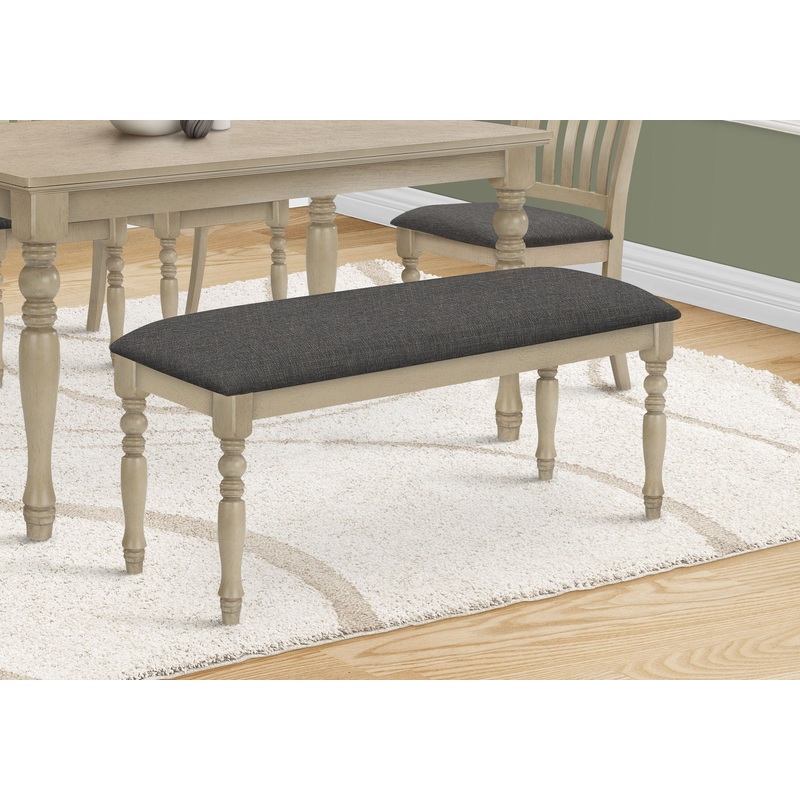 Bench, Rectangular, Upholstered, Transitional – Gray