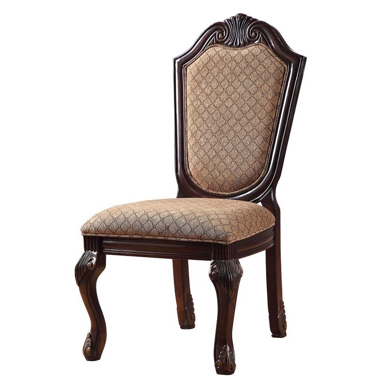 Chateau De Ville – Side Chair (Set of 2) – Fabric & Espresso
