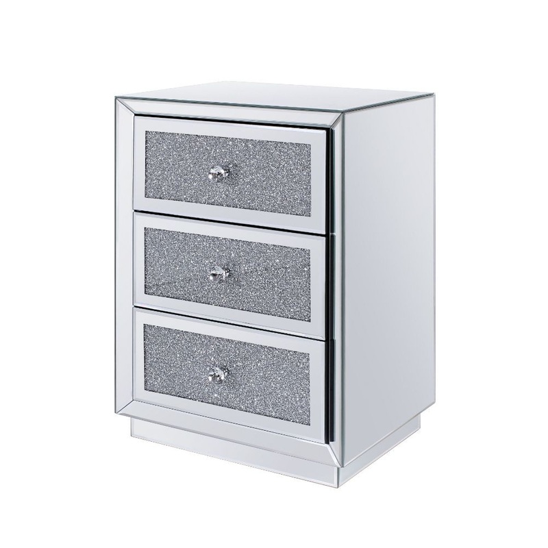 Noralie – 26 Accent Table – Mirrored, Faux Diamonds