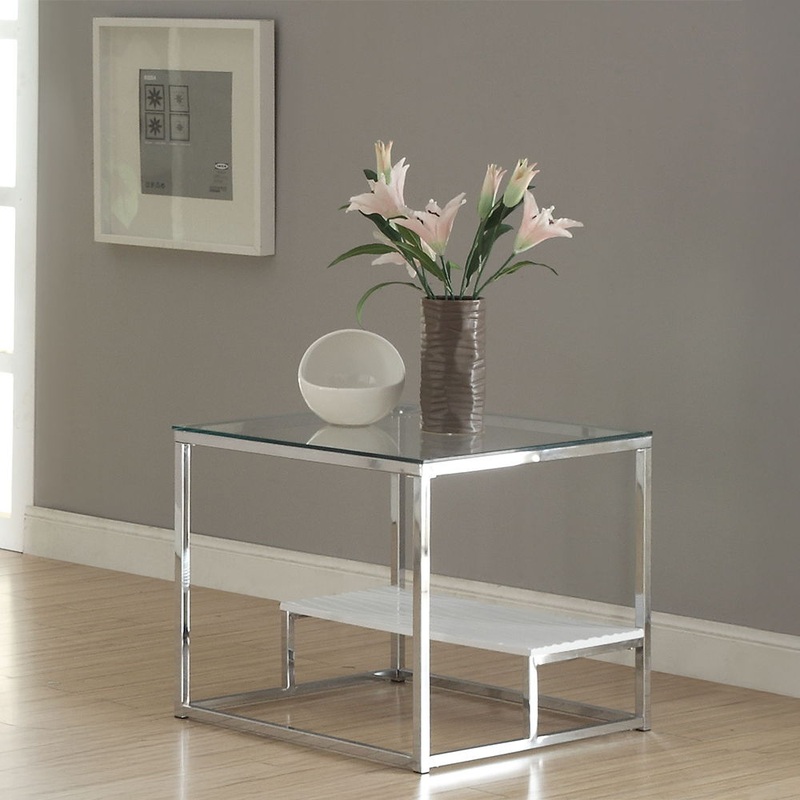 Ruben – End Table – Clear Glass & Chrome