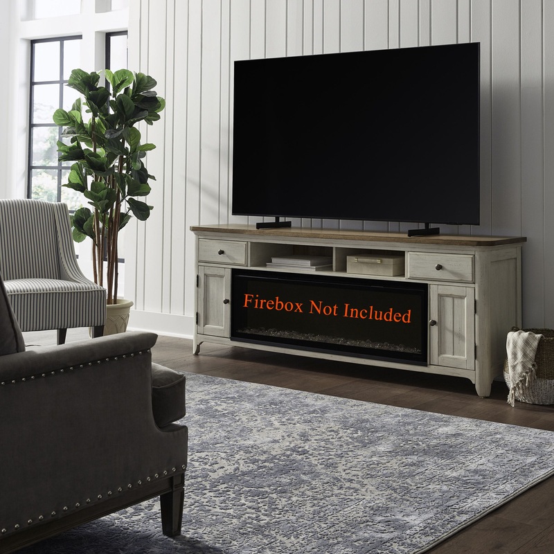 79 Fireplace TV Console – Medium Brown