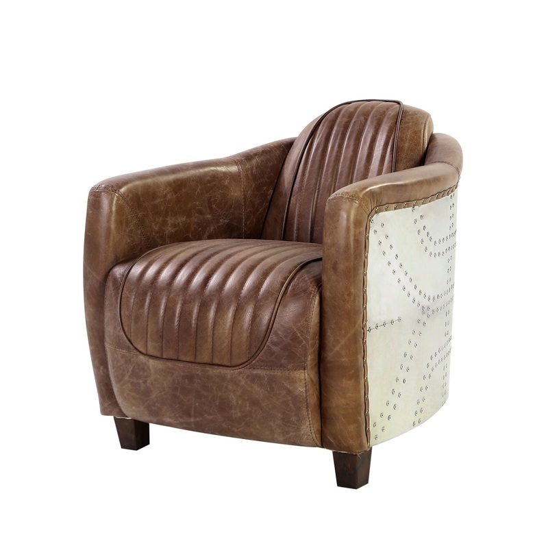 Brancaster – Grain Leather Chair – Brown