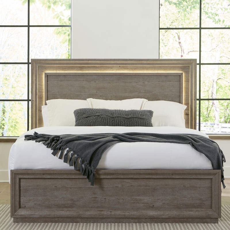 Horizons – Panel Bed|Gray|California King|Twin|Queen|King|Full