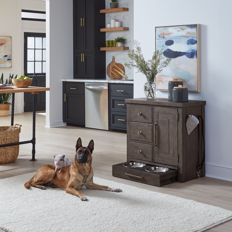 Modern Farmhouse – Pet Feeder|Dark Brown