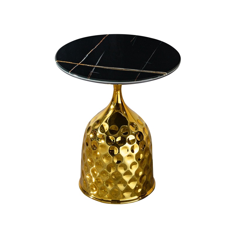 Nordic Style Iron Round Tray Coffee Table Carbon Steel – Gold