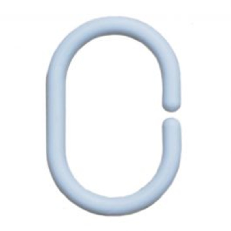 12 SHOWER CURTAIN RINGS WHITE