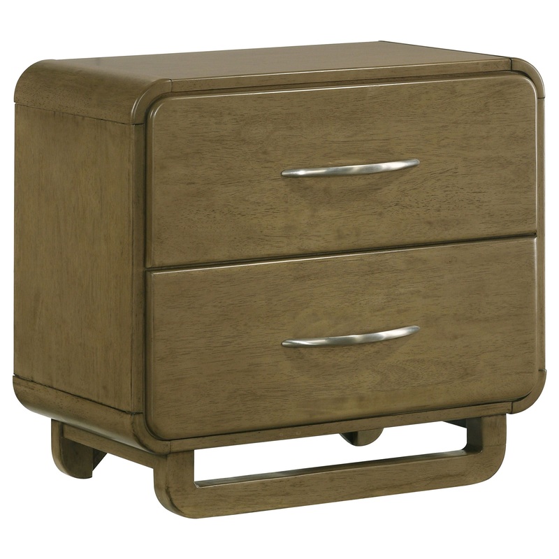 Amsbury – 2-Drawer Nightstand Bedside Table – Nutmeg