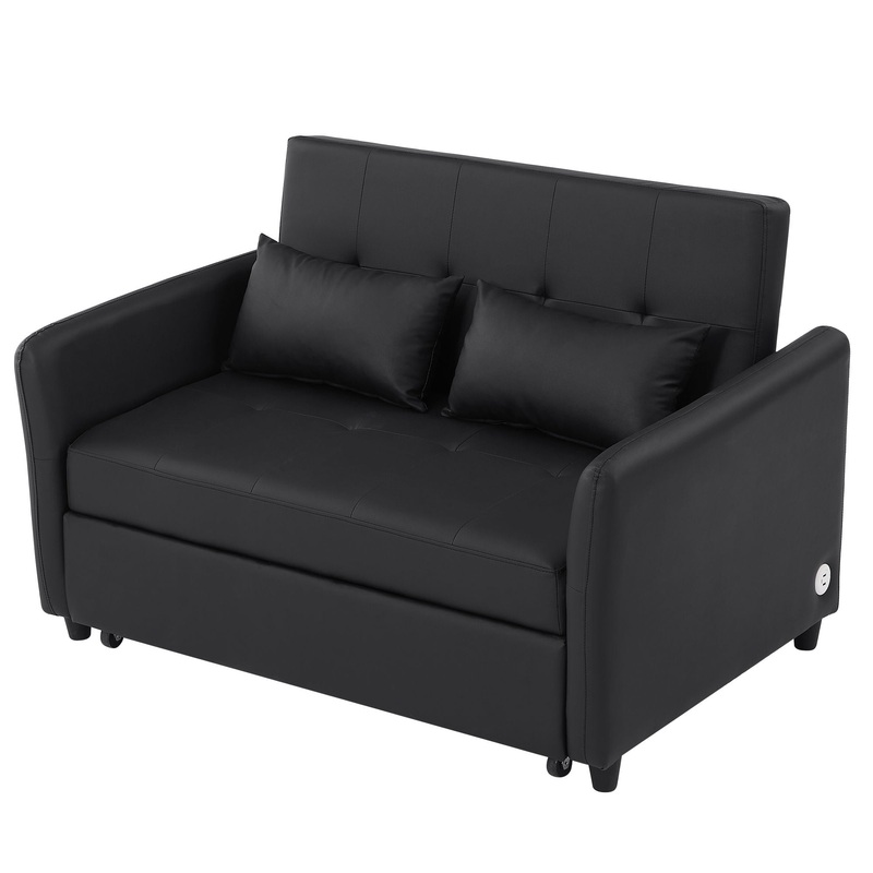 Convertible Sleeper Bed, Adjustable Oversized Armchair With 3 USB Ports