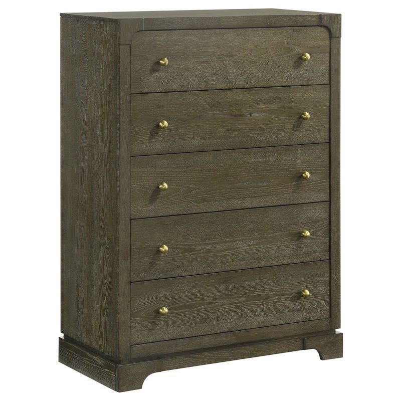 Gran Park – 5-Drawer Bedroom Chest Of Drawers – Dark Cocoa