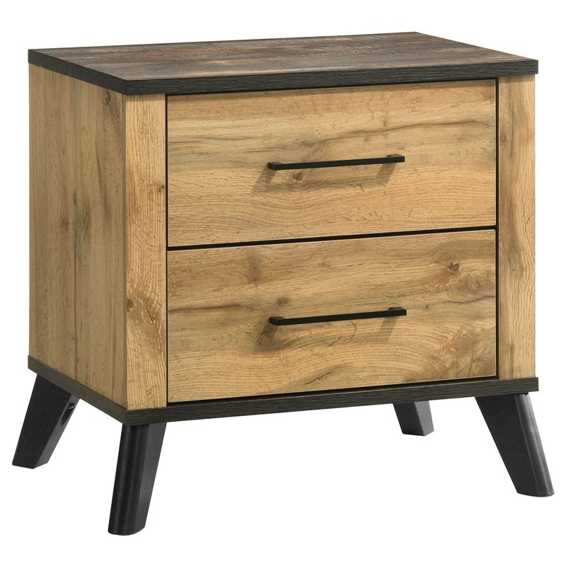 Kaywood – 2-Drawer Nightstand Bedside Table – Natural Pine
