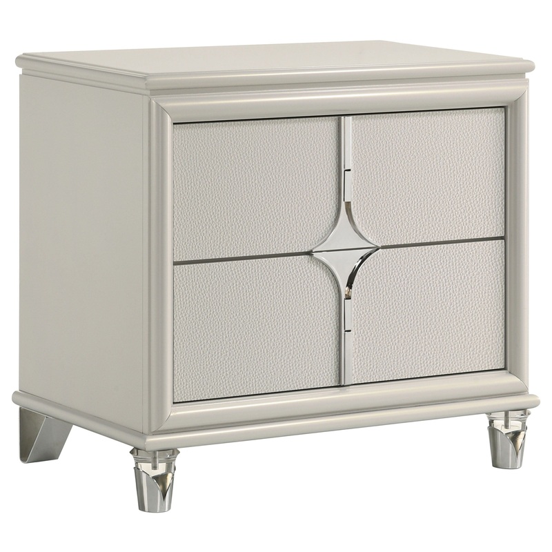 Olivia – 2-Drawer Nightstand Bedside Table – Pearl White