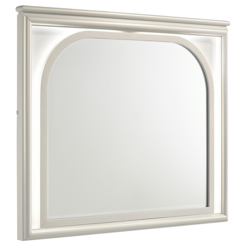 Olivia – LED Dresser Mirror – Pearl White