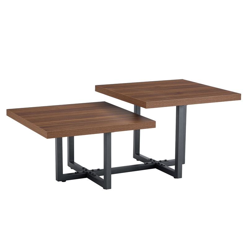 Perfectly Integrating Modern And Scandinavian Styles Double Deck Coffee Table – Walnut