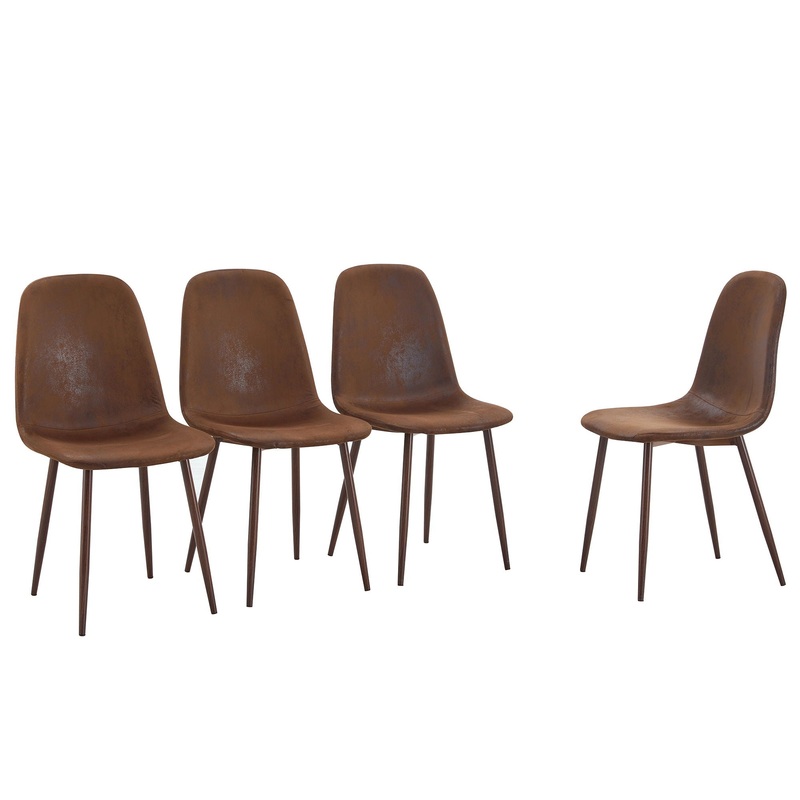 (Set of 4) Backrest AndTransfer Legs Chairs Adding A Touch Of Elegance To Minimalist And Scandinavian Style Homes – Walnut