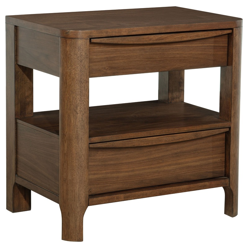 Maderia – 2-Drawer Nightstand Bedside Table – Walnut