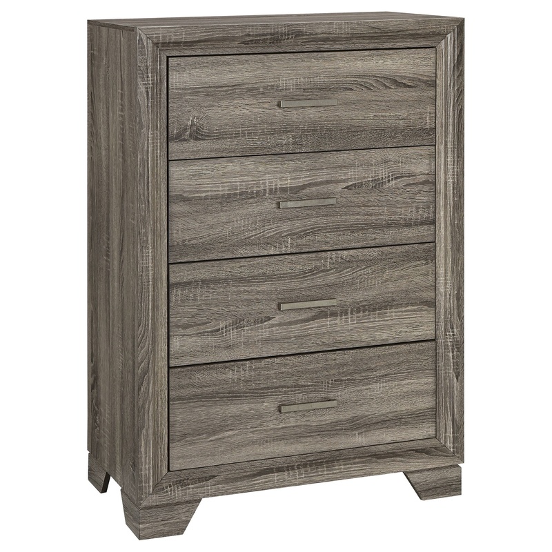Wright – 4-Drawer Chest Of Drawers – Brown Oak