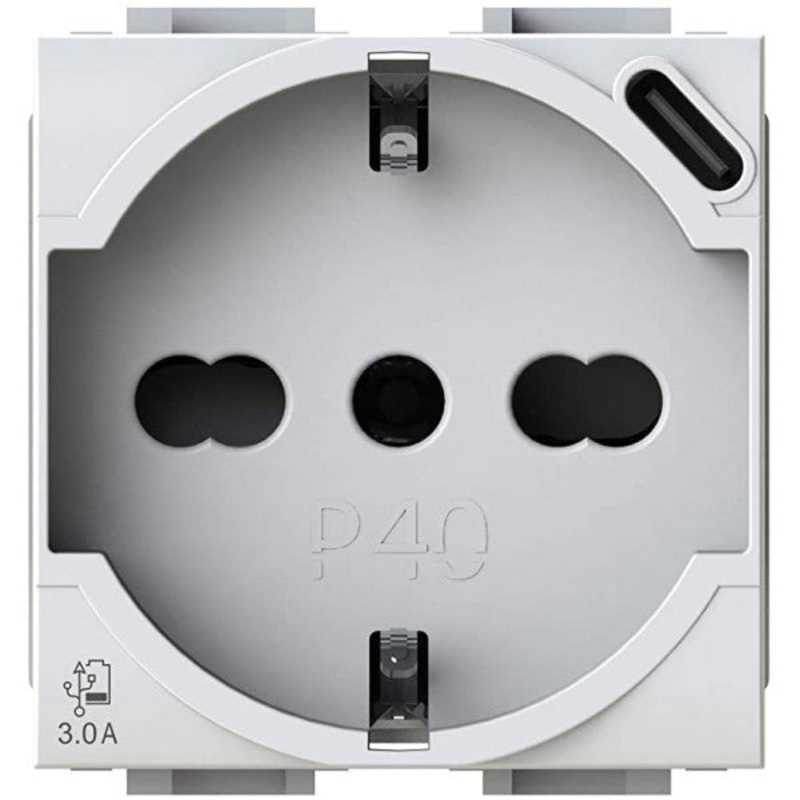 10/16A SCHUKO SOCKET WITH USB-C COMPATIBLE