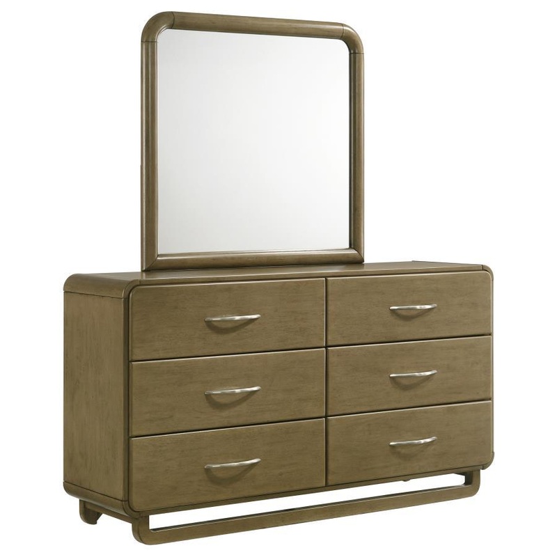 Amsbury – 6-Drawer Dresser And Mirror – Nutmeg