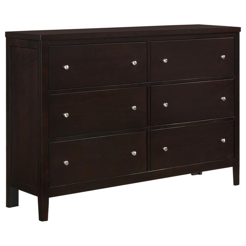 Carlton – 6-Drawer Dresser|Dark Brown|Dressers|Dresser & Mirror