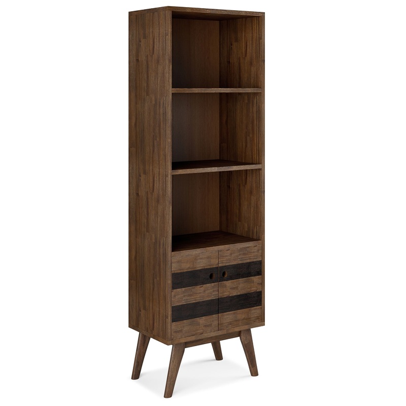 Clarkson – Bookcase With Storage – Rustic Natural Aged Brown